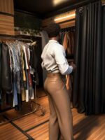 Earth Mosaic White Patterned Bib Shirt & Trousers Set - Image 5