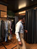 Earth Mosaic White Patterned Bib Shirt & Trousers Set - Image 6