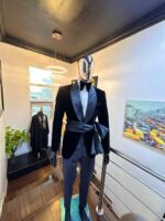 Obsidian Silk Velvet Tuxedo with Satin Obi Belt 2026 - Image 3