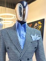 Houndstooth Legacy Double-Breasted Black & White Houndstooth Blazer - Image 4