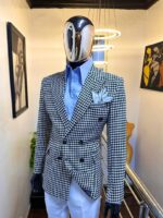 Houndstooth Legacy Double-Breasted Black & White Houndstooth Blazer - Image 3