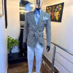 Houndstooth Legacy Double-Breasted Black & White Houndstooth Blazer