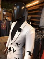 Swirl Phantom White Patterned Tuxedo Suit - Image 2