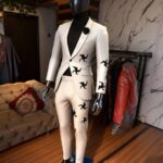 Swirl Phantom White Patterned Tuxedo Suit