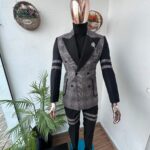 Houndstooth Monarch Black & Grey Double-Breasted Suit