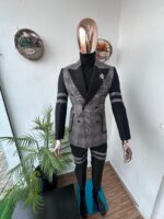 Houndstooth Monarch Black & Grey Double-Breasted Suit - Image 2