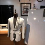 Crystal Vine White Embellished Tuxedo Blazer