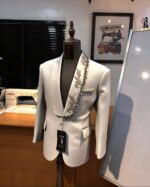 Crystal Vine White Embellished Tuxedo Blazer - Image 2