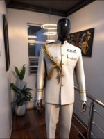 Admiral Elite White Military-Inspired Suit