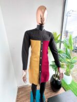Vog Kaftan Black, Yellow & Wine Zipper Kaftan Set 2026 - Image 3