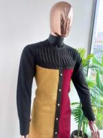 Vog Kaftan Black, Yellow & Wine Zipper Kaftan Set 2026 - Image 2