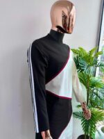 Eclipse Black & Ivory Colour-Block Nigerian Kaftan - Image 2