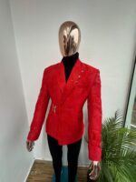 Crimson Emperor Red Floral Jacquard Blazer 2026 - Image 3