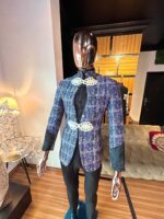 Imperial Dragon Blue & Black Lapeless Mandarin Suit 2026 - Image 2