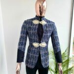 Imperial Dragon Blue & Black Lapeless Mandarin Suit 2026