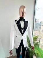 Ivory Phantom White & Black Damask Tuxedo 2026 - Image 4