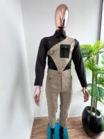 Architect Asymmetrical Harness Tweed Suit – Beige & Black - Image 2