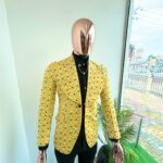 Golden Hive Yellow Geometric Blazer 2026