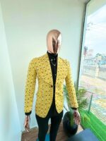 Golden Hive Yellow Geometric Blazer 2026