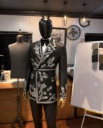 Silver Bloom Black Embroidered Tuxedo - Image 2