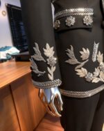 Silver Bloom Black Embroidered Tuxedo - Image 3