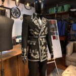 Silver Bloom Black Embroidered Tuxedo