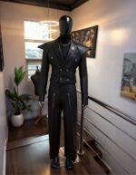 Shadow Cape Black Double-Breasted Men's Suit