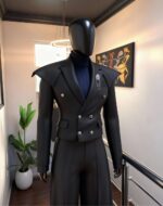 Shadow Cape Black Double-Breasted Men's Suit - Image 3