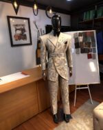 Pearl Scroll Ivory Embroidered Double-Breasted Suit - Image 4