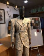 Pearl Scroll Ivory Embroidered Double-Breasted Suit - Image 5