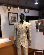 Pearl Scroll Ivory Embroidered Double-Breasted Suit - Image 3